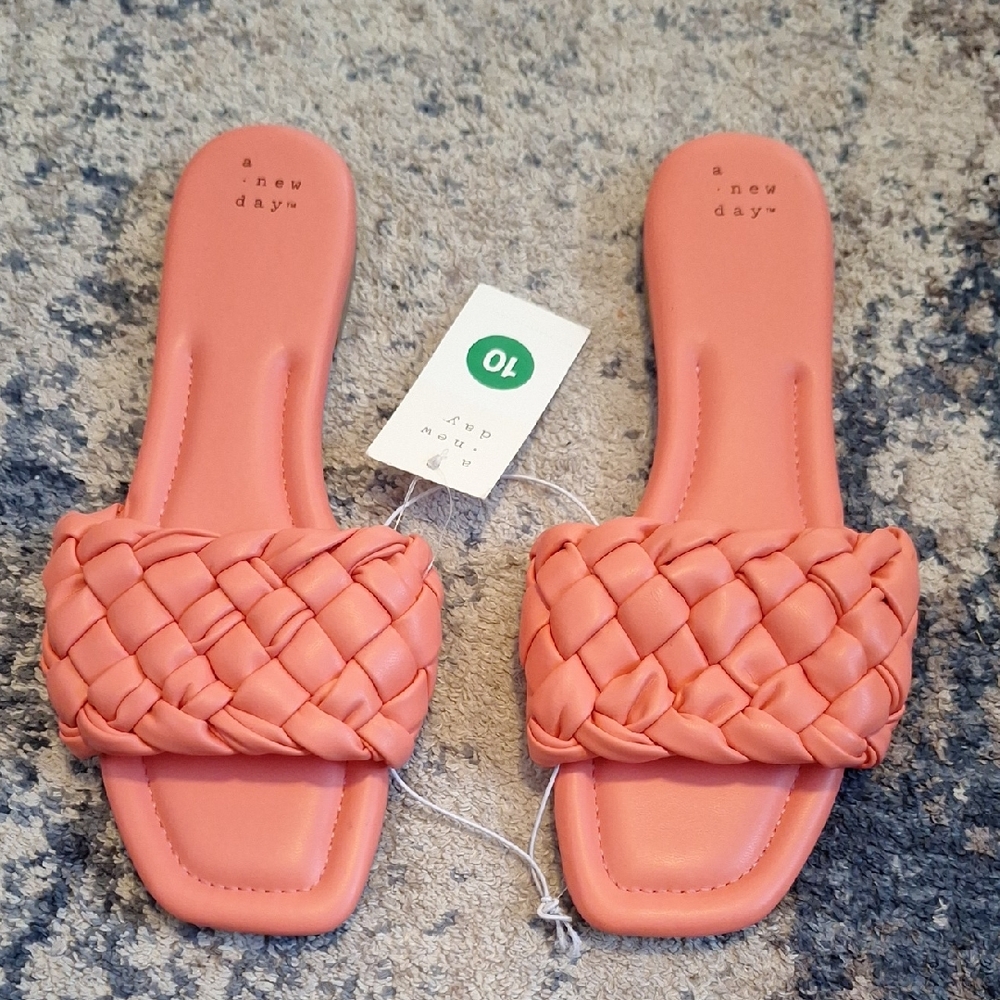 A New Day Women's Carissa Woven Slide Sandals Size 10